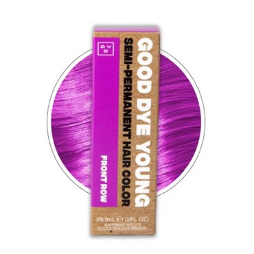 Good Dye Young Streaks and Strands Semi Permanent Hair Dye (Front Row Purple) - UV Protective Temporary Hair Color Lasts 15-24+ Washes - Conditioning Purple Hair Dye - PPD free Hair Dye - Cruelty-Free & Vegan Hair Dye