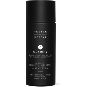 Pestle & Mortar Clarify 2% Salicylic Acid Toner, Acne Treatment and Clear Breakouts, Facial Exfoliant to removes Excess Oil, 2.7 oz