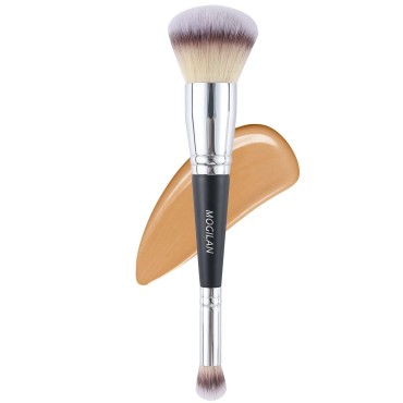 MOGILAN Makeup Brush Dual Ended Professional Foundation Brush For Liquid Makeup&Concealer Brush Under Eye for Flawless liquid Powder Foundation Blending,Buffing Large Fluffy Face Brush