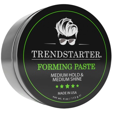 TRENDSTARTER - FORMING PASTE (4oz) - Medium Hold - Medium Shine - Lightweight Water-Based Hair Cream - Premium All-Day Hold Hair Styling Product - Flake-Free Hair Paste for All Hair Types