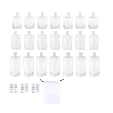 25Pieces Travel Portable Size Refillable Empty Squeeze Pouch Stand Up Spout Pouch Refillable Empty Squeeze Pouch for Lotion,Shampoo,Face Cream,Squeezable Bags ,Leakproof (30 ml, 50 ml, 100 ml)