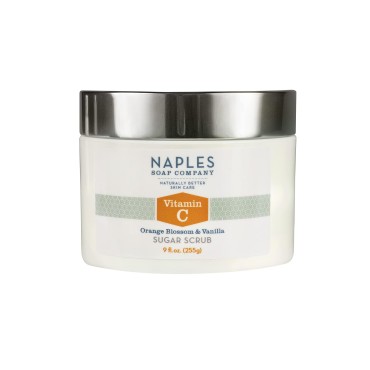 Naples Soap Company Orange Blossom & Vanilla Sugar Scrub - An Exfoliating and Hydrating Body Scrub Made with Natural Ingredients for Soft, Radiant Skin - Gluten Free, No Harmful Ingredients, 9oz
