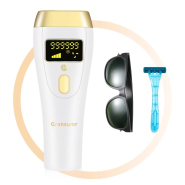 Gransumr IPL Laser Hair Removal Device at-Home Permanent Painless Hair Remover for Women and Men Best Whole Body Facial Face Armpits Back Legs Arms Face Bikini Line
