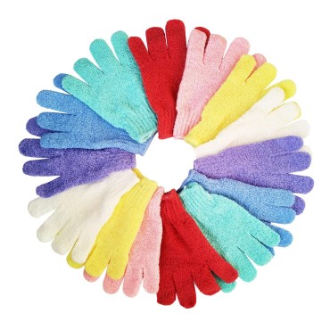 Exfoliating Gloves, 14 Pcs Shower Gloves, Bath Glo...