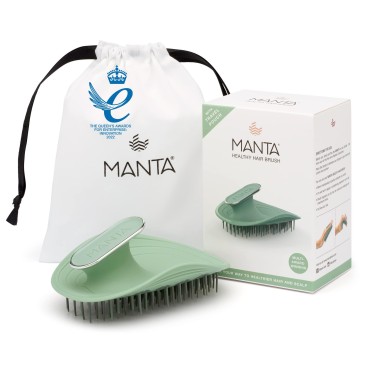 Manta Hair Hairbrush - Fully Flexible Hair Brush - Gentle Brush That Helps Prevent Hair Breakage - Scalp Care Massager and Detangler (Serene Green)