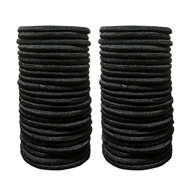 ZBORH 50 Pcs Black Elastic Hair Tie, Elastic Ponytail Holders, No Damage for Thick Hair Small Hair Rubber Bands for Women Girls Men with Thick Straight Curly Hair (4mm)