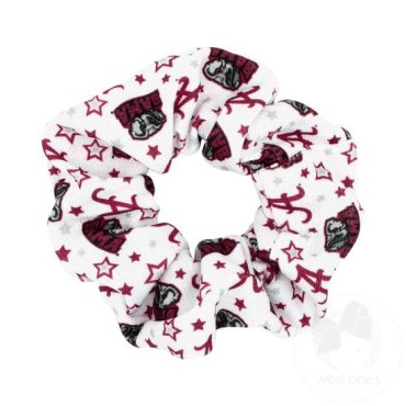 Divine Creations Girls' Collegiate Themed Game Day Logo Print Hair Scrunchie by Wee Ones, One Size, Alabama