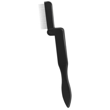 Acavado Folding Eyelash Comb, Eyelash Eyebrow Mascara Brush, Lash Brush Separator Tool with Metal Teeth, Black
