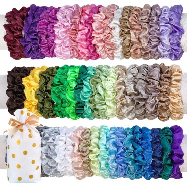 YANRONG Satin Silk Hair Scrunchies Elastic Ponytai...