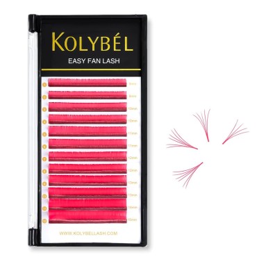 KOLYBEL Colored Volume Lash Extension Thickness 0.07 mm C D Curl 20-25 Mixed Tray Auto Blooming Easy Fan Lashes Pink Eyelash Extension Self Fanning Lashes (Pink,0.07-D-20-25)