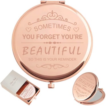 Gosuoa Friend Gifts for Women, You are Beautiful Rose Gold Compact Mirror, Best Friend Birthday Gift for Women, Unique Friendship Gifts for Best Friend for Christmas, Birthday(Friend)