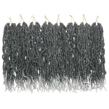 8 Packs Short Faux Locs Crochet Hair TGrey 12Inch Soft Locs wavy 120 Strands Dreadlocks Crochet Braids Natural Pre-Looped Crochet Hair for Black Women (12 Inch (Pack of 8), TGrey)