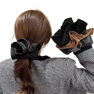 Oversized Stain Hair Scrunchies,Women Elastic Hair...