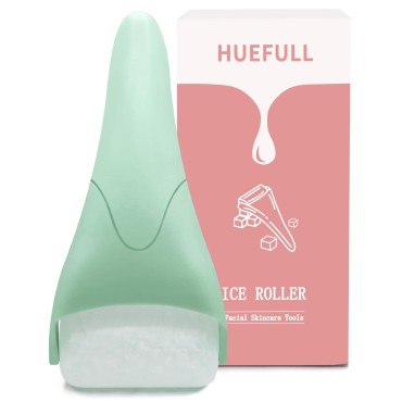 huefull Ice Face Roller Skin Care, Ice Roller for Face & Eye Puffiness Relief, Self Care Reduce Pain and Wrinkles, Face Massager Roller Gifts for Women, Skin Care Gift for Men/Woman(White & Green)