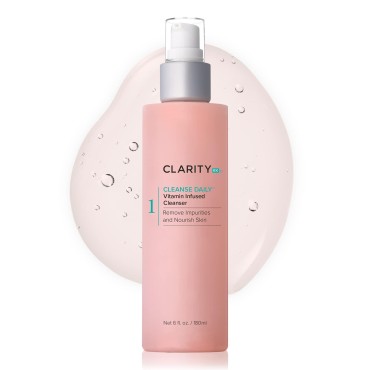 ClarityRx Cleanse Daily Vitamin-Infused Face Wash, Natural Plant-Based Moisturizing Facial Cleanser For All Skin Types (6 fl oz)