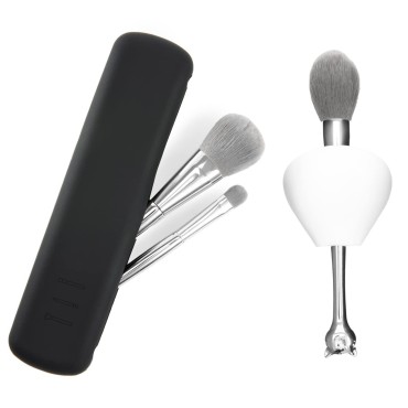 2 Pack Makeup Brush Holder Kit - Brush Bubble Sili...