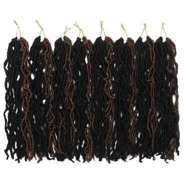 8 Packs Short Faux Locs Crochet Hair 12Inch Soft Locs wavy 120 Strands Dreadlocks Crochet Braids Natural Pre-Looped Crochet Hair for Black Women (12 Inch (Pack of 8), P30)