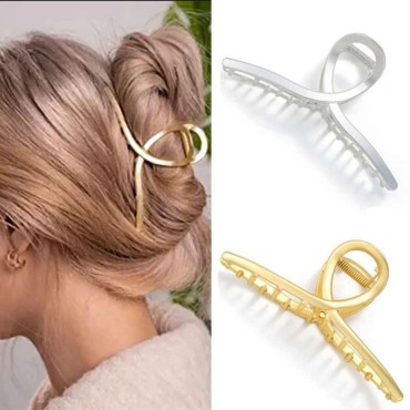 Bartosi Hair Claw Clips Gold Hair Claw Metal Hair ...
