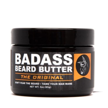 Badass Beard Care Beard Butter For Men - THE ORIGINAL, 3 oz - Made of Natural Ingrediens for Healthy, Soften and Itchness Free Beard and Mustache