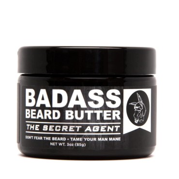 Badass Beard Care Beard Butter For Men - THE SECRET AGENT, 3 oz - Made of Natural Ingrediens for Healthy, Soften and Itchness Free Beard and Mustache