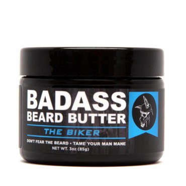 Badass Beard Care Beard Butter For Men - THE BIKER, 3 oz - Made of Natural Ingrediens for Healthy, Soften and Itchness Free Beard and Mustache