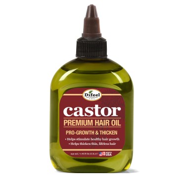 Difeel 99% Natural Premium Hair Oil - Pro-Growth Castor Hair Oil 7.1 oz. - Natural Castor Oil for Hair Growth