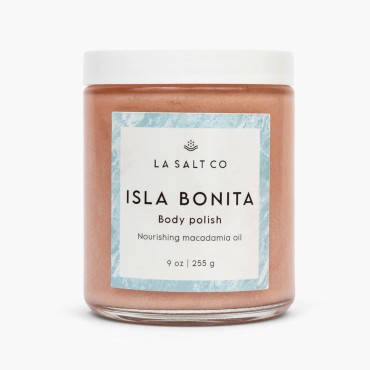 LA SALT CO Isla Bonita Exfoliating Body Polish Scrub, 9 oz | Hydrating and Moisturizing for Rough, Dry Skin | Light Tropical Floral Scent | 100% Vegan and Certified Cruelty Free