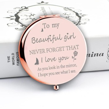 Mini makeup for girl,Beautiful Girl birthday present, Silver compact mirror for Girl,Girl Gifts for birthday,Girl Mini Mirrors,Girl gifts ideas,Makeup Gift,Purse Mirror,Girl gifts from Dad and Mom