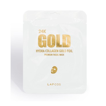 LAPCOS 24K Gold Hydra Collagen Premium Face Mask (1 Pack) Anti Wrinkle Treatment for Fine Lines & Puffiness - Korean Skin Care for Firm, Hydrated Skin