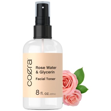 Rose Water & Glycerin Spray for Face | 8 fl oz | Hydrating Facial Toner and Moisturizing Mist for Skin and Hair | Free of Parabens, SLS, & Preservatives | Packaging May Vary