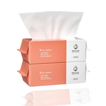 Cotton Facial Dry Wipes 100 Count, Deeply Cleansing Disposable Face Towel Cotton Tissue, Multi-Purpose for Skin Care, Facial Tissue for Cleansing, Skincare and Makeup Remover ,Make-up Wipes, Face Wipes