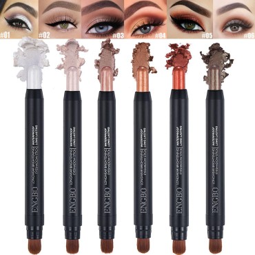 TAOTOP 6PCS Shimmer Cream Eyeshadow Stick Set, Brightener Eyeshadow Pencil Crayon, Hypoallergenic Water-proof & Long Lasting Eye Shadow Highlighter Makeup