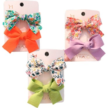 6 Pack Hair Bows Hairpins Girls Pigtail Bows with Alligator Clips Bowknot Hair clips Boutique Hairpieces Hair Barrettes Hair Accessory for Women, Lolita Party, Little Girls Toddler Kids Teens.
