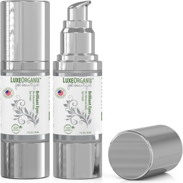 LuxeOrganix Eye Cream for Dark Circles and Puffiness Under Eye Brightener and Moisturizing Under Eye Treatment for Bags and Wrinkles. A Natural Retinol and Organic Anti Aging Eye Cream.