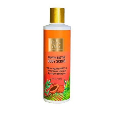 Natura Amor by Joyce Giraud Papaya Enzyme Body Scrub - Exfoliates & Cleanses Skin, Organic Pure4 Oil Blend - 8 Fl. Oz.