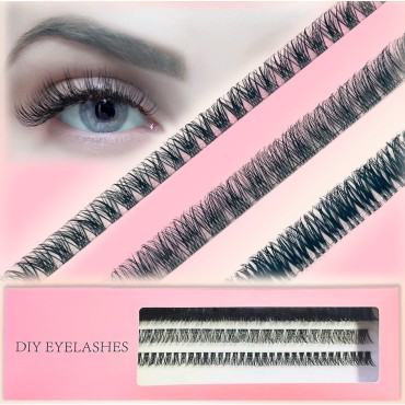 TRZLIFE Eyelash Clusters, Transform Your Look with DIY Individual Lashes Extension -72 PCS Super Natural and Comfortable Clear Band Non-Friable Reusable Mix 10/12/14mm False Eyelash