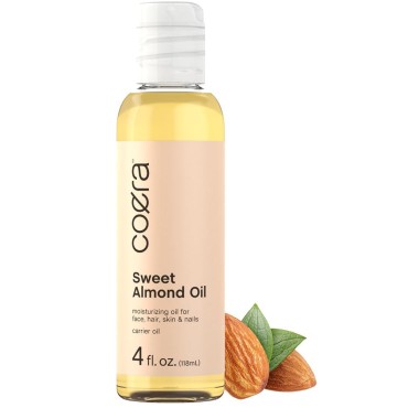 Sweet Almond Oil | 4 fl oz | Carrier Oil | Moisturizing Oil for Face, Hair, Skin & Nails | Free of Parabens, SLS, & Fragrances | Coera by Horbaach