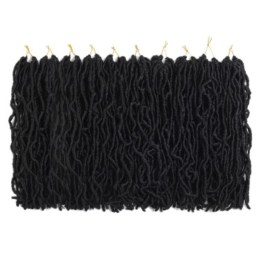 10 Packs Short Faux Locs Crochet Hair 12Inch Soft Locs wavy 150 Strands Dreadlocks Crochet Braids Natural Pre-Looped Crochet Hair for Black Women (12 Inch (Pack of 10), 1B)