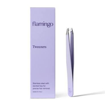Flamingo Women’s Tweezers - Stainless Steel Slant ...