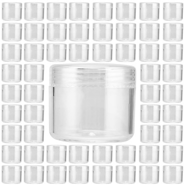 MUKLEI 150 Pieces Clear Plastic Sample Containers, 20g Empty Sample Round Cosmetic Jars, Travel Size Cream Cosmetic Container With Lid for Lotions, Creams, Make up