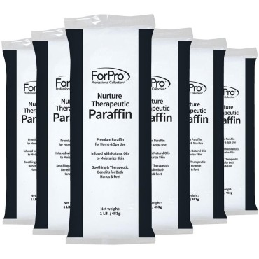 ForPro Nurture Paraffin Wax Refill, Fragrance Free, Six 1-Pound Paraffin Blocks, Non-Greasy, Moisturizing for Soft & Healthy Skin, Unscented, 6 Lbs