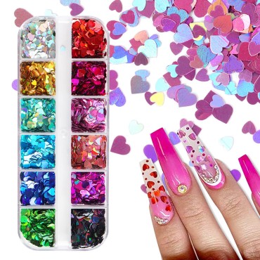 2 Boxes Snowflake Nail Art Glitter Sequins - 3D Ho...