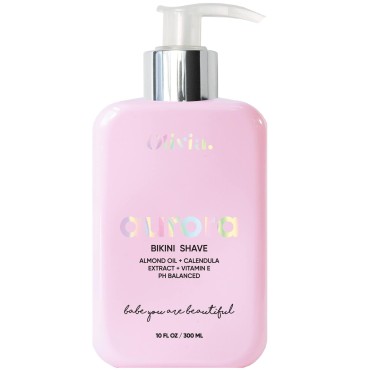 Olivia Aurora Intimate Bikini, Shaving Cream for Sensitive Skin, shave cream for women, organic shaving cream, 10 Fl Oz