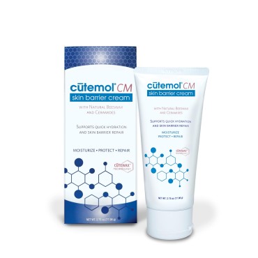 Cutemol CM Emollient Cream - Natural Beeswax & Ceramides for Dry, Damaged Skin (2.75 oz)