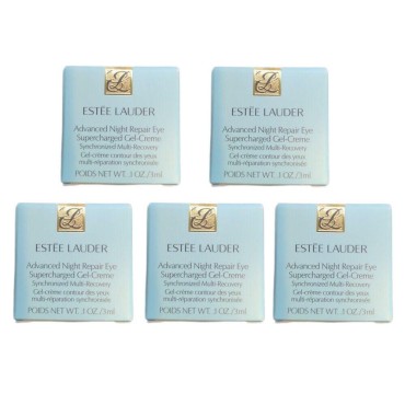 Estee Lauder Advanced Night Repair Eye Supercharged Gel-Creme 0.5 oz/15ml (Lot of 5 0 .10 oz/3 ml Jars)…