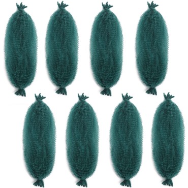 18Inch Pre-Separated Springy Afro Twist Hair 8 Packs green Pre-Fluffy Natural Curls are Perfect for Marley Crochet Hair Suitable for Black Women (green, 18 Inch)