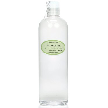 Dr Adorable - 16 oz - Fractionated Coconut Oil - 100% Pure Natural Organic Moisturizing For Face Skin & Hair