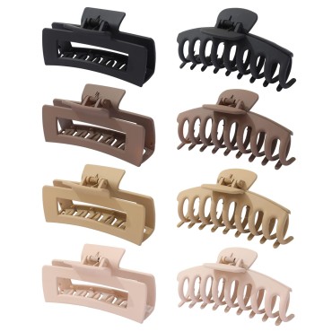 Claw Clips for Thick Thin Curly Hair, 8 Pack Big Hair Claw Large Hair Clips Non-Slip Accessories for Women Girls