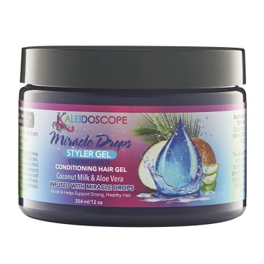Kaleidoscope Miracle Drops Styling Gel | Strong Hold | Conditioning Hair Gel 12 fl oz