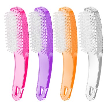 Larbois Nail Brush for Cleaning Fingernails, 4Pack Handle Grip Nail Brushes Fingernail Brush for Cleaning Nail Scrub Brush for Toes and Nails Women Men (Color1)